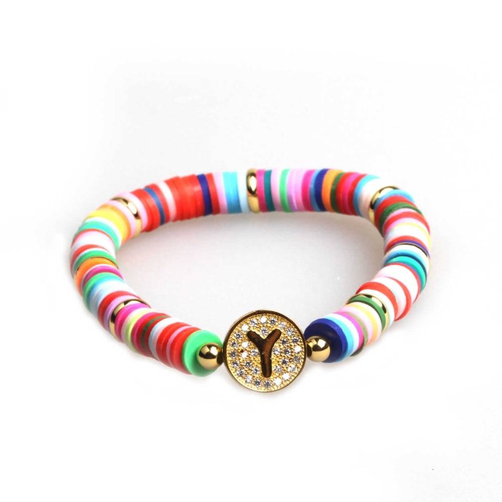 New Handmade Boho Bracelet Femme Candy Color Polymer Clay Elastic Charm Bracelet For Women Jewelry Wristband pulseras mujer girl New Handmade Boho Bracelet Femme Candy Color Polymer Clay Elastic Charm Bracelet For Women Jewelry Wristband pulseras mujer girl