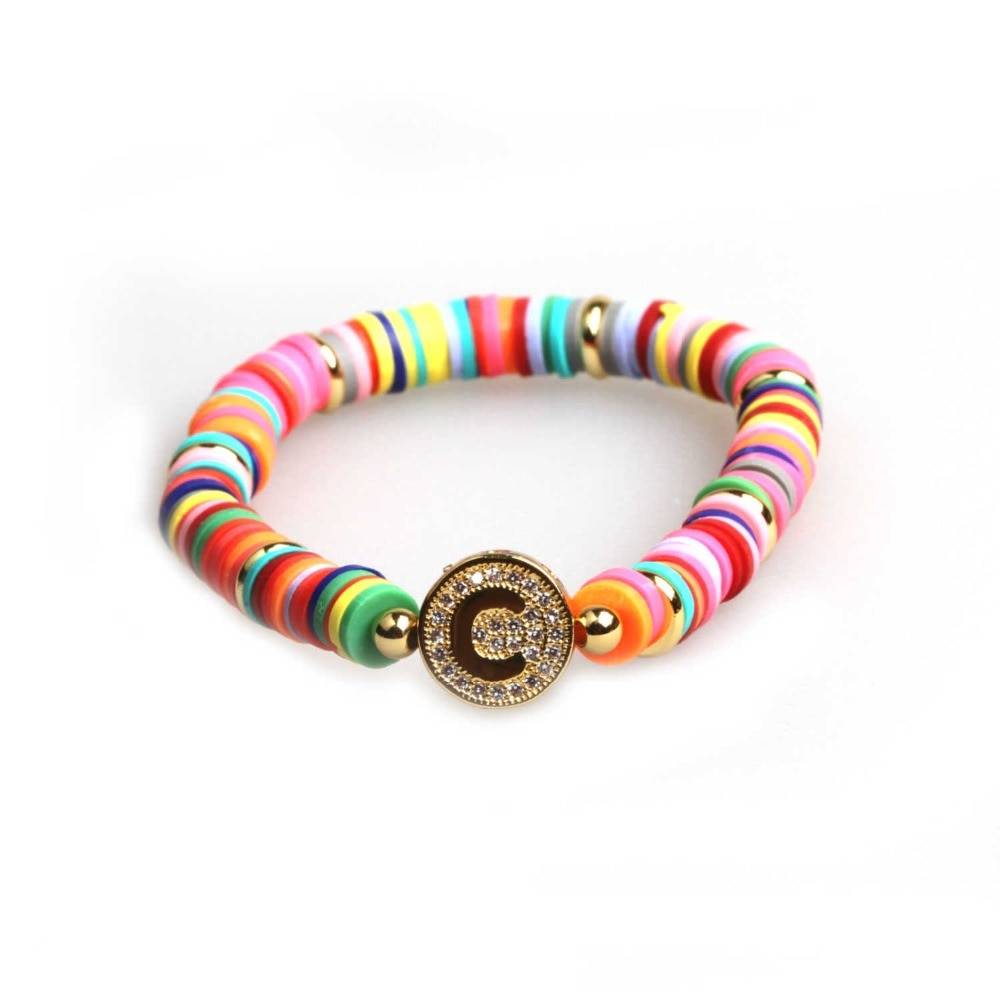 New Handmade Boho Bracelet Femme Candy Color Polymer Clay Elastic Charm Bracelet For Women Jewelry Wristband pulseras mujer girl New Handmade Boho Bracelet Femme Candy Color Polymer Clay Elastic Charm Bracelet For Women Jewelry Wristband pulseras mujer girl