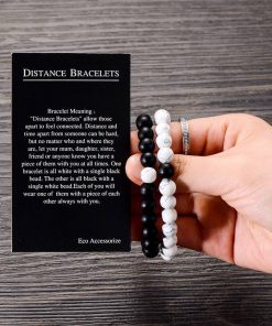 2Pcs/Set Couples Distance Bracelet Classic Natural Bracelets For Men 