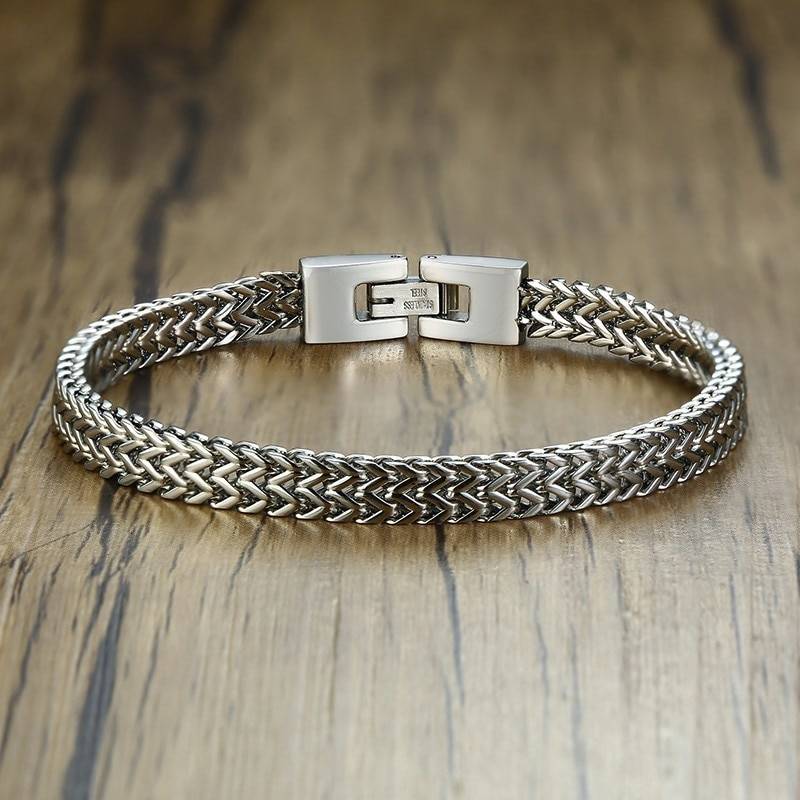 Stylish Stainless Steel Bali Foxtail Chain Bracelet Bracelets For Men