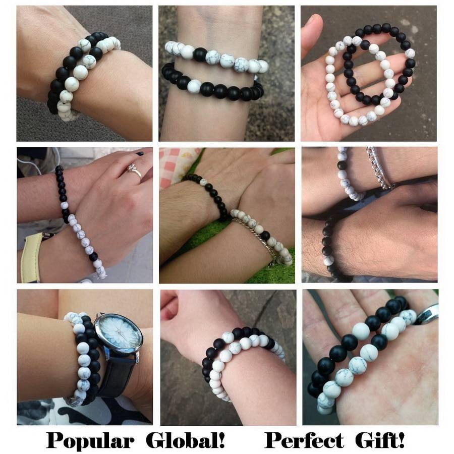 Hot 2pcs/set 7 Style Couples Distance Bracelet Natural Stone Yoga Beaded Bracelet for Men Women Friend Gift Charm Strand Jewelry Hot 2pcs/set 7 Style Couples Distance Bracelet Natural Stone Yoga Beaded Bracelet for Men Women Friend Gift Charm Strand Jewelry