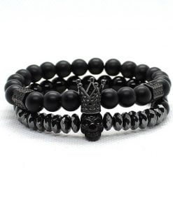 Bracelet Men Accessories Matte Oxyn Stone Beads Bracelets For Men 