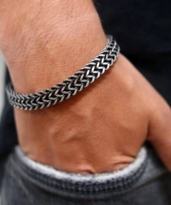 Vintage Oxidized Cool Double Curb Chain Bracelets Bracelets For Men