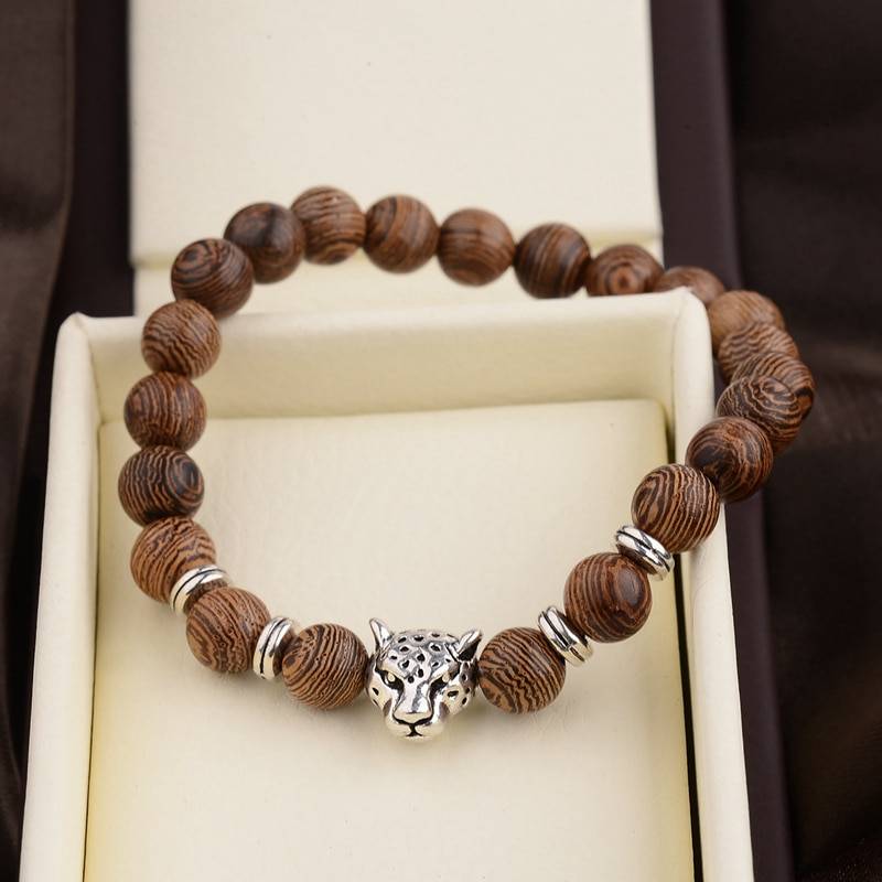 Hot Men Natural Wood Beads Cross Bracelets Onyx Meditation Prayer Bead Bracelet Women Wooden Yoga Jewelry Homme