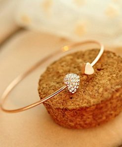 New Fashion Adjustable Crystal Double Heart Bow Bracelets For Women