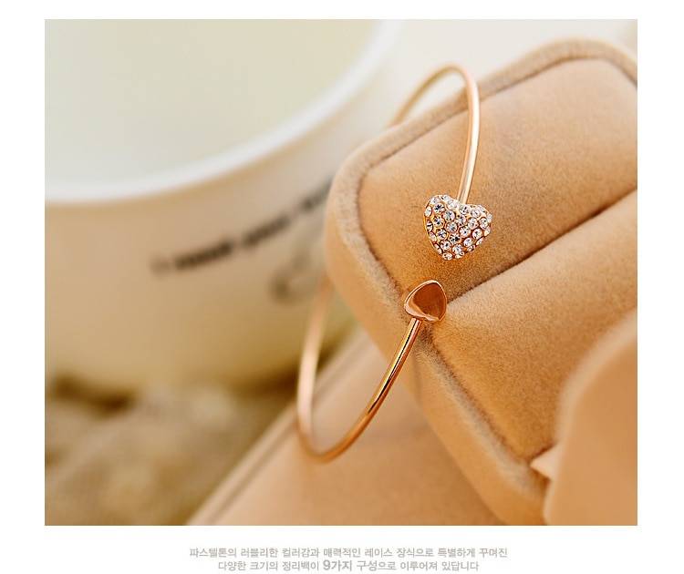 2020 Hot New Fashion Adjustable Crystal Double Heart Bow Bilezik Cuff Opening Bracelet For Women Jewelry Gift Mujer Pulseras 7g 2020 Hot New Fashion Adjustable Crystal Double Heart Bow Bilezik Cuff Opening Bracelet For Women Jewelry Gift Mujer Pulseras 7g