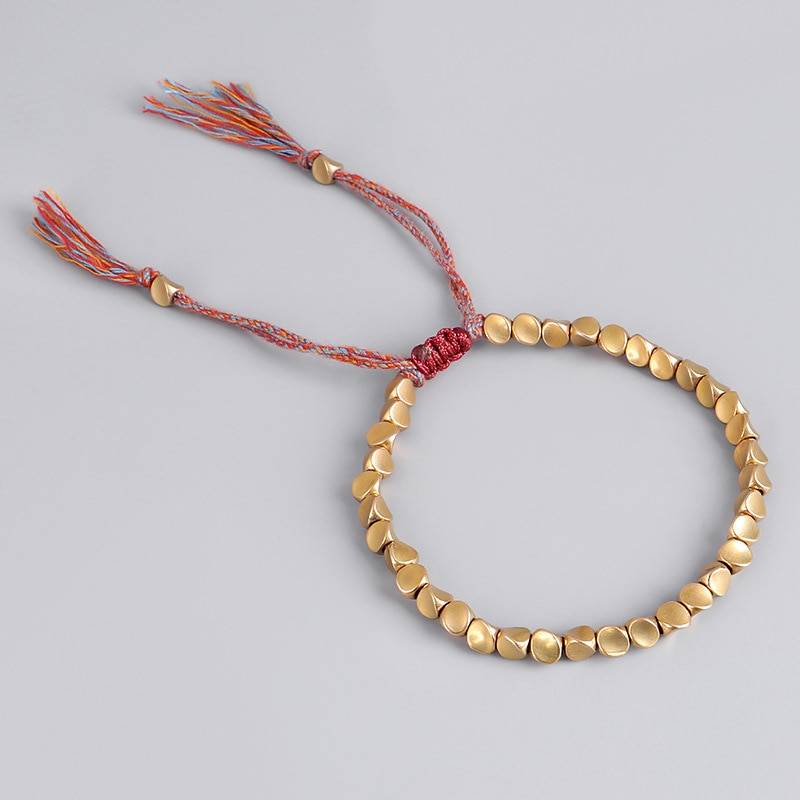 Handmade Tibetan Buddhist Braided Cotton Copper Beads Lucky Rope Bracelet & Bangles For Women Men Thread Bracelets