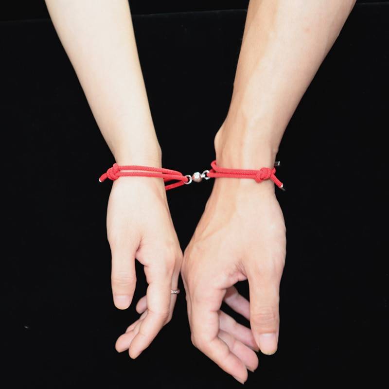 2020 Fashion 2pcs/set Paired Bracelet For Lovers Distance Magnet Couple Braslet Women Men Braided String Brazalete Stone Braclet