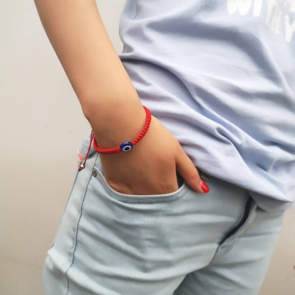 5 Style Hand Braided Lucky Red String Charm Bracelet Women Men Blue Evil Eye Round Beads Bracelet Fashion Friendship Jewelry