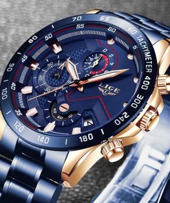 Men Watches Top Brand Luxury Stainless Steel Blue Quartz Watches