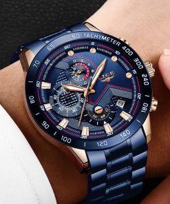 Men Watches Top Brand Luxury Stainless Steel Blue Quartz Watches 