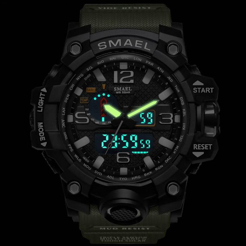 Watch Dual Display Analog Digital LED Electronic Quartz Quartz Watches