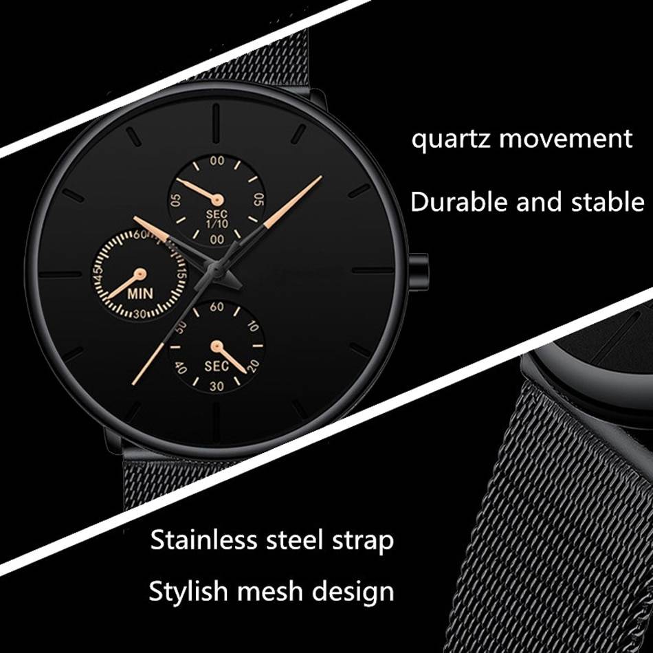 Relogio Masculino 2020 Mens Watches Male Clock Quartz Watch Casual Slim Mesh Steel Men Watch Waterproof Designer Sport Watch