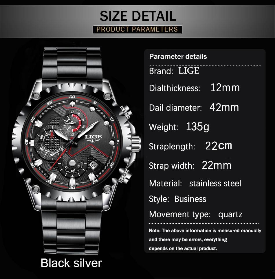 LIGE Top Brand Luxury Mens Fashion Watch Men Sport Waterproof Quartz Watches Men All Steel Army Military Watch Relogio Masculino LIGE Top Brand Luxury Mens Fashion Watch Men Sport Waterproof Quartz Watches Men All Steel Army Military Watch Relogio Masculino