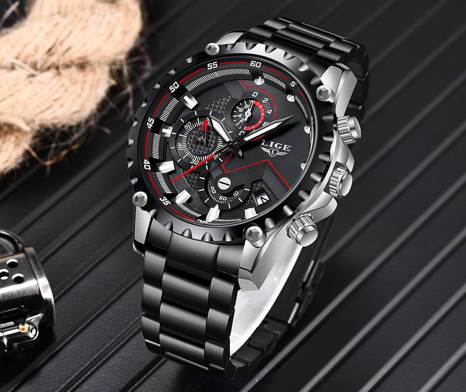 LIGE Top Brand Luxury Mens Fashion Watch Men Sport Waterproof Quartz Watches Men All Steel Army Military Watch Relogio Masculino LIGE Top Brand Luxury Mens Fashion Watch Men Sport Waterproof Quartz Watches Men All Steel Army Military Watch Relogio Masculino