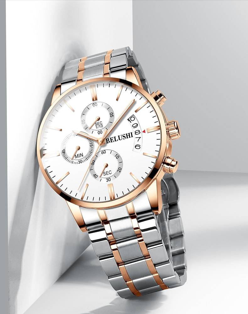 Men's Watch Luxury Brand BELUSHI High-end Man Business Casual Watches Mens Waterproof Sports Quartz Wristwatch relogio masculino