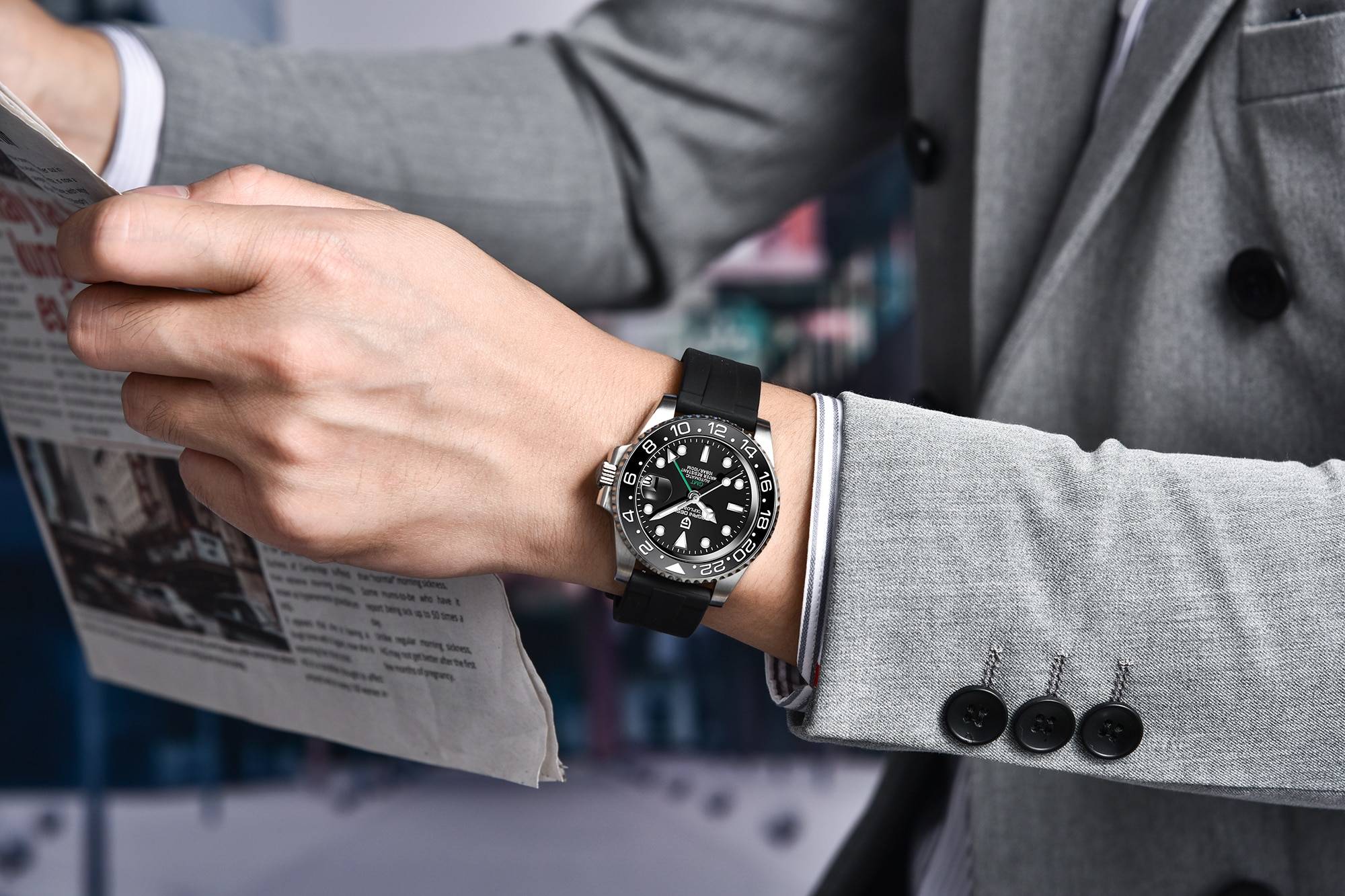 PAGANI DESIGN 2020 Luxury Men Mechanical Wristwatch Stainless Steel GMT Watch Top Brand Sapphire Glass Men Watches reloj hombre