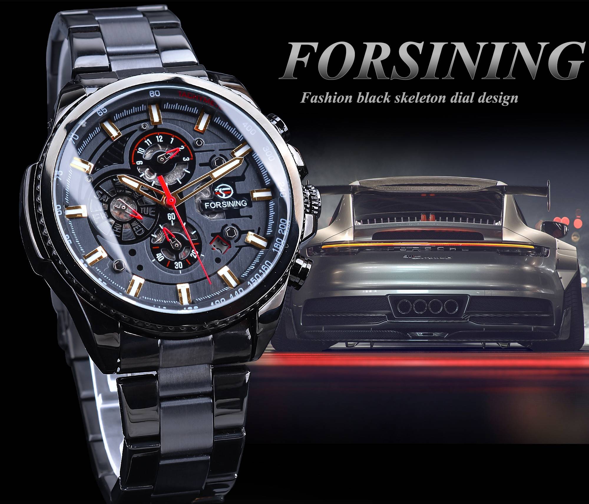 Forsining 2019 3 Dial Calendar Multifunction Military Luminous Hand Mens Mechanical Sport Automatic Wrist Watch Top Brand Luxury