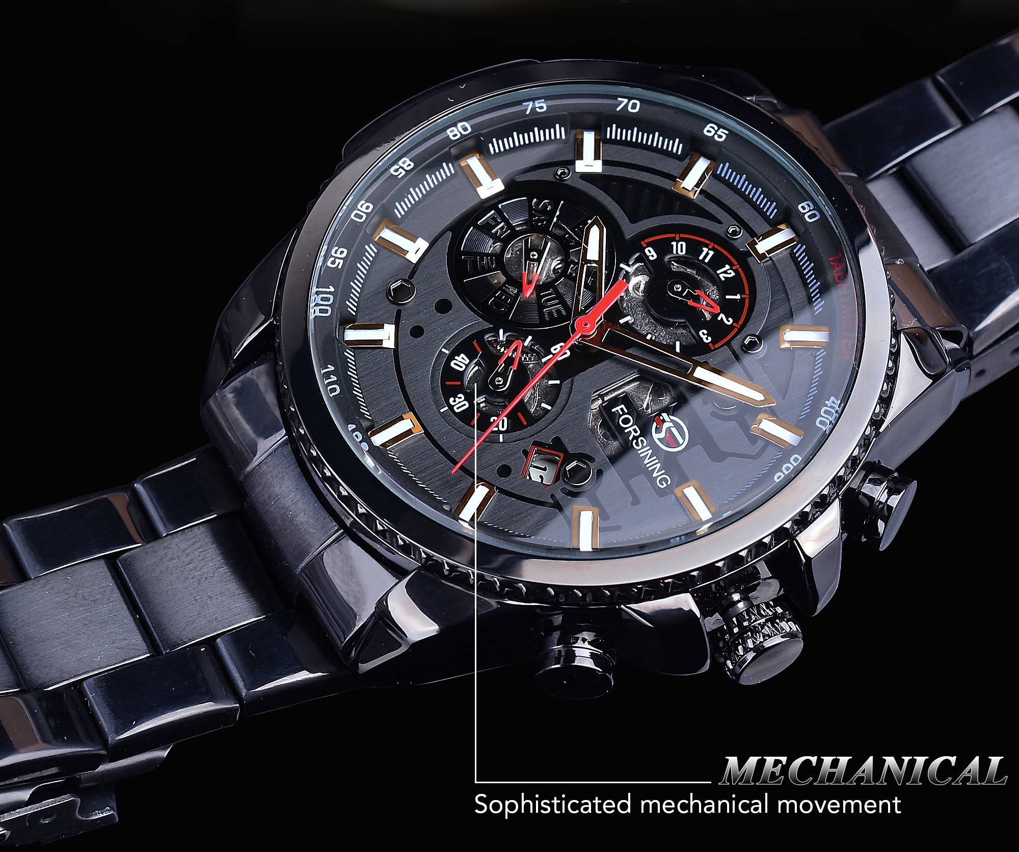 Forsining 2019 3 Dial Calendar Multifunction Military Luminous Hand Mens Mechanical Sport Automatic Wrist Watch Top Brand Luxury