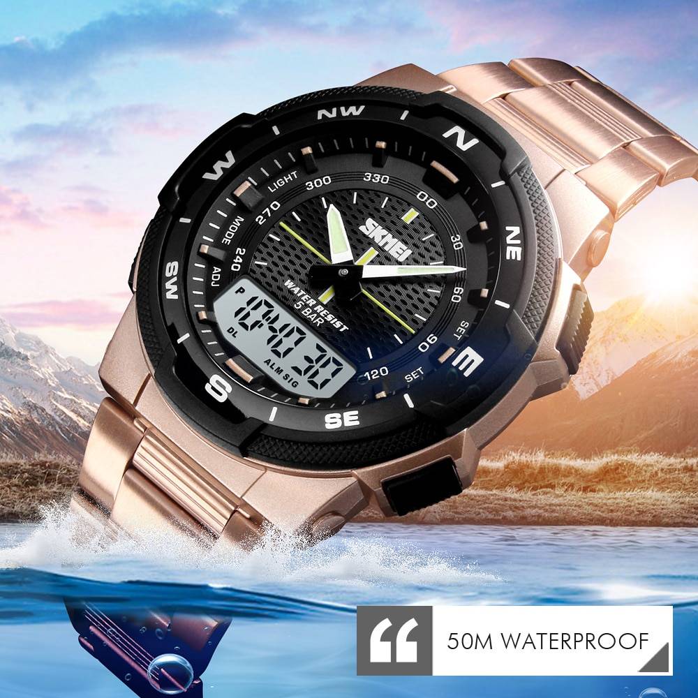 Fashion Sport Watches Stainless Steel Strap Mens Sports Watches