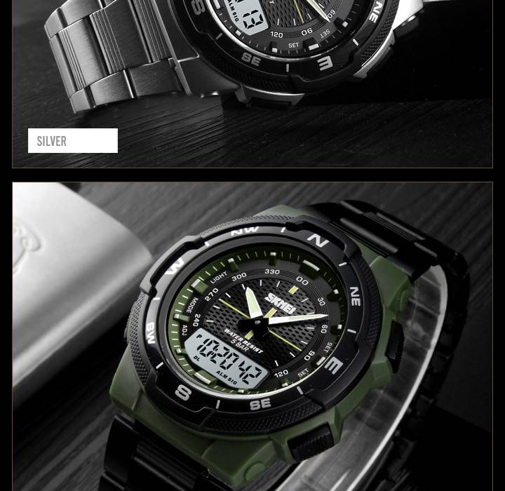 SKMEI Watch Men's Watch Fashion Sport Watches Stainless Steel Strap Mens Watches Stopwatch Chronograph Waterproof Wristwatch Men SKMEI Watch Men's Watch Fashion Sport Watches Stainless Steel Strap Mens Watches Stopwatch Chronograph Waterproof Wristwatch Men