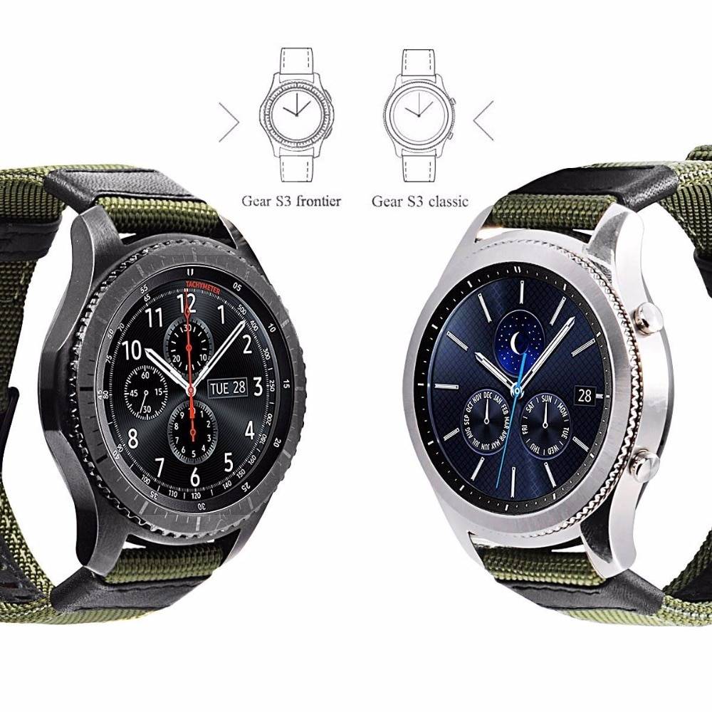 strap For Samsung Galaxy watch 3 46mm band gear s3 Frontier Classic nylon 22mm 20mm WatchWoven Nylon Band for 20mm 22mm Wrist