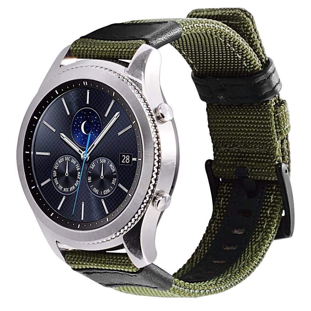 strap For Samsung Galaxy watch 3 46mm band gear s3 Frontier Classic nylon 22mm 20mm WatchWoven Nylon Band for 20mm 22mm Wrist