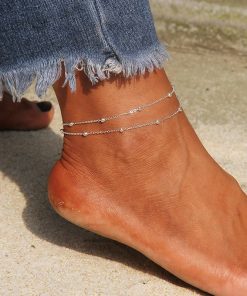 Simple Heart Female Anklets Barefoot Crochet Anklets 