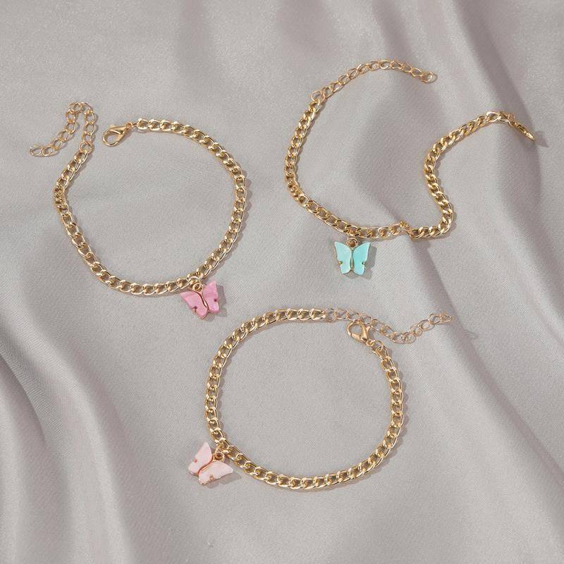 1Pc Women Anklet Fashion Butterfly Decor Ankle Anklets