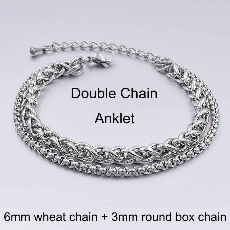 Stainless Steel Anklets For Women Beach Foot Jewelry Leg Chain Ankle Bracelets Men or Women Holiday Accessories 2019 New