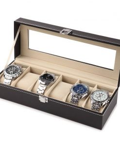 2/6/10 Slots Leather Watch Storage Box Organizer Watch Boxes