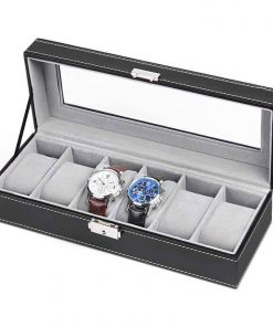 3/6/10 Slots Leather Watch Storage Box Organizer Watch Boxes