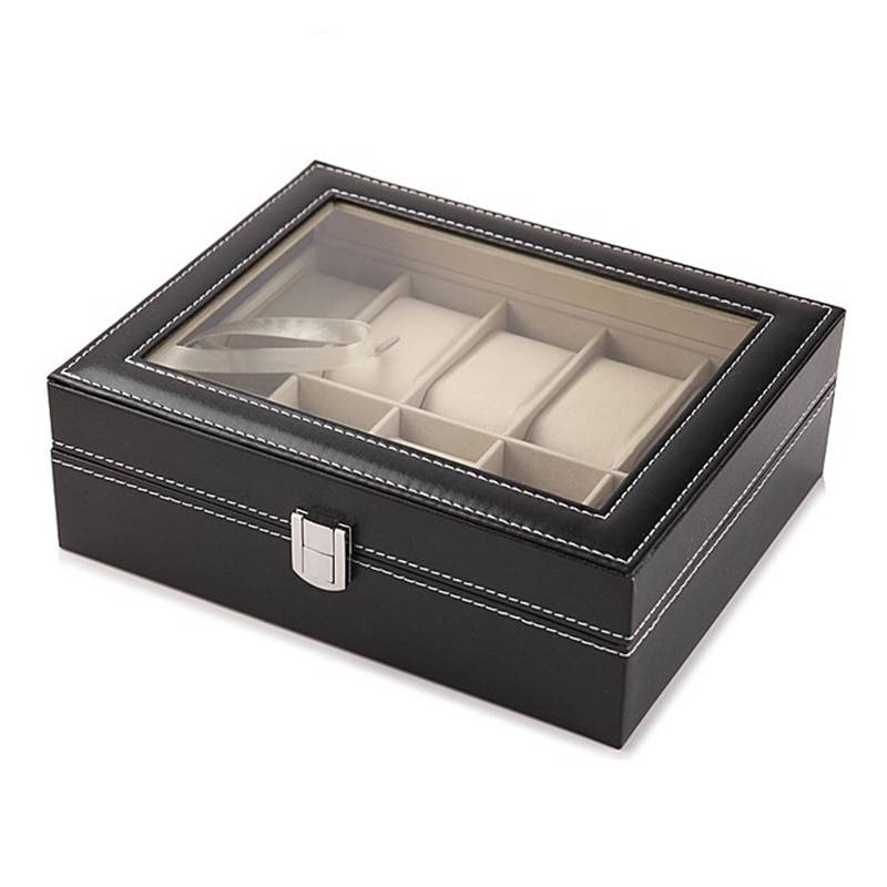 3/6/10 Slots Leather Watch Storage Box Organizer Watch Boxes
