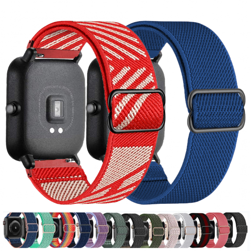 20mm/22mm band For Amazfit GTS/2/2e/3/GTS2 Mini/GTR/3/Pro/GTR2/47mm/42mm/stratos Nylon Elastic Watch My Products Watch Strap