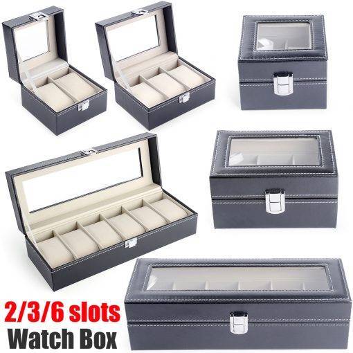 2/3/6 Slots Watch Storage Box Pu Leather Organizer Mechanical Watches Display My Products Watch Boxes