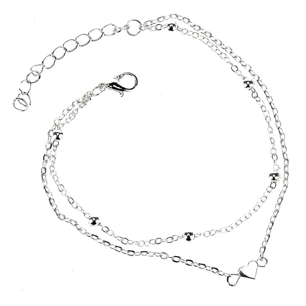Fashion Anklet Ladies Anklet Jewelry Summer Beach Anklet Stainless Steel Anklets Love Heart Charm Ankle Bracelet Bijoux Femme