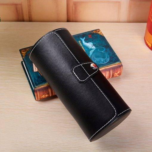PU Leather 3 Grids Watch Box Travel Roll Case Holder Organizer Display Storage Box Watch Boxes