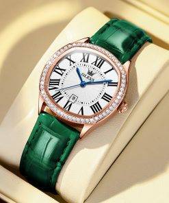 OLEVS Luxury Watch For Women Set Gift Box Quartz Watches Waterproof Leather Women Watches