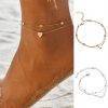 Fashion Anklet Ladies Anklet Jewelry Summer Beach Anklet Stainless Steel Anklets Love Heart Charm Ankle Bracelet Bijoux Femme Anklets