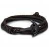 High quality fashion black anchor bracelet men's charm survival rope chain leather friendship bracelet men and women jewelry Bracelets For Men 