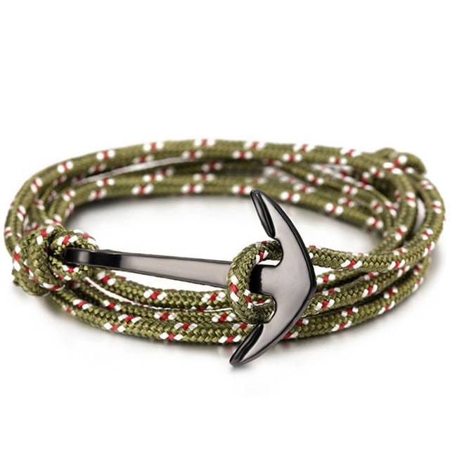 High quality fashion black anchor bracelet men's charm survival rope chain leather friendship bracelet men and women jewelry High quality fashion black anchor bracelet men's charm survival rope chain leather friendship bracelet men and women jewelry