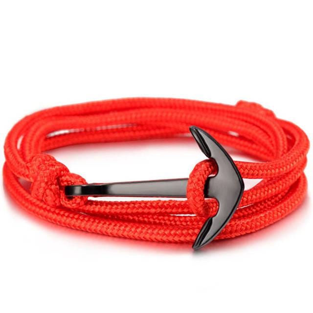 High quality fashion black anchor bracelet men's charm survival rope chain leather friendship bracelet men and women jewelry High quality fashion black anchor bracelet men's charm survival rope chain leather friendship bracelet men and women jewelry