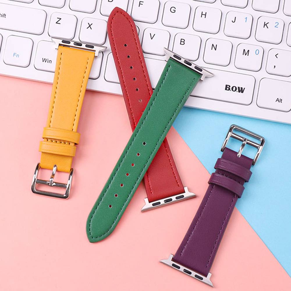 Leather loop Band for Apple Watch series 7 6 SE 5 4 3 44mm 40mm correa 42MM 38mm smartwatch bracelet iWatch strap 41mm 45mm 44