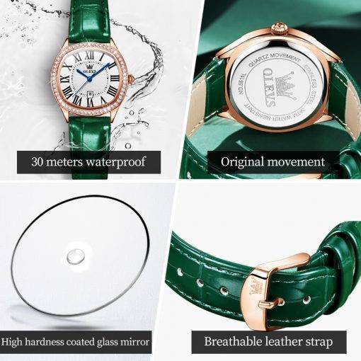 OLEVS Luxury Watch For Women Set Gift Box Quartz Watches Waterproof Leather My Products Watch Boxes