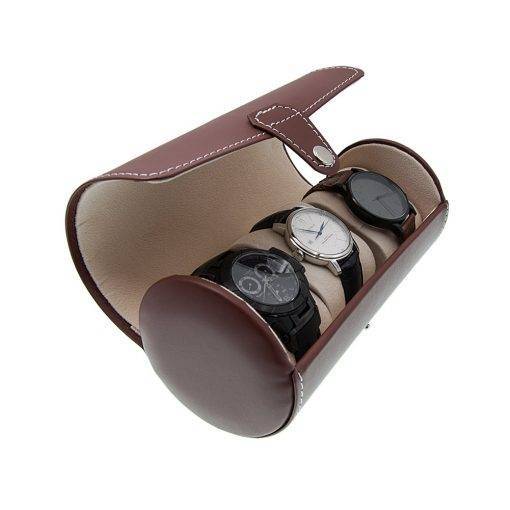 PU Leather 3 Grids Watch Box Travel Roll Case Holder Organizer Display Storage Box My Products Watch Boxes