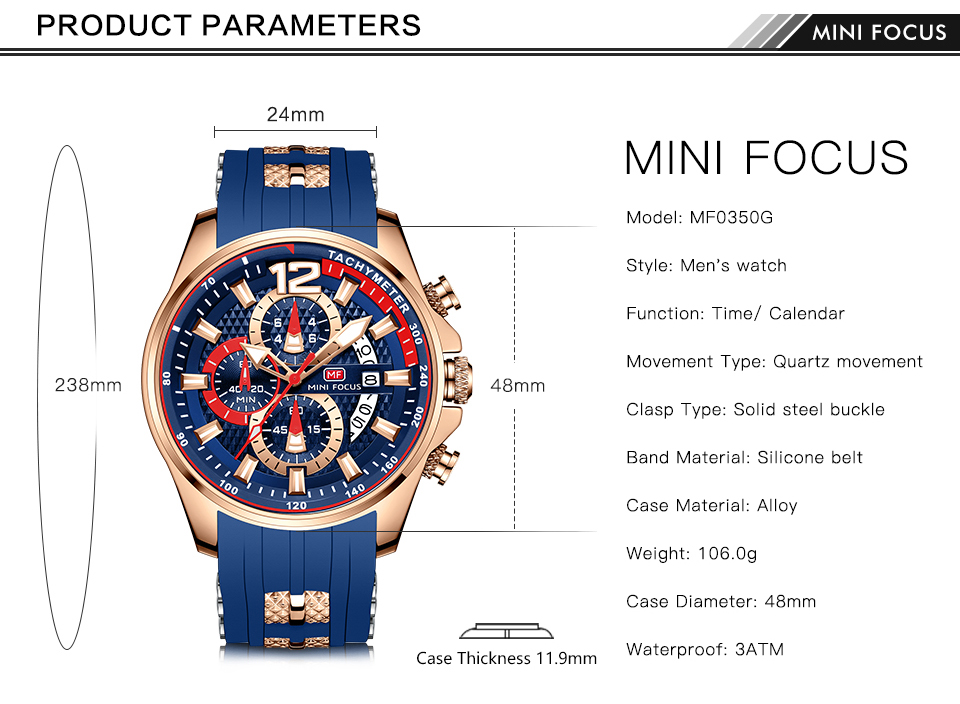 MINI FOCUS Fashion Men's Watches Top Brand Luxury Quartz Waterproof Sports Clock Wristwatch Relogio Masculino Red Silicone Strap MINI FOCUS Fashion Men's Watches Top Brand Luxury Quartz Waterproof Sports Clock Wristwatch Relogio Masculino Red Silicone Strap