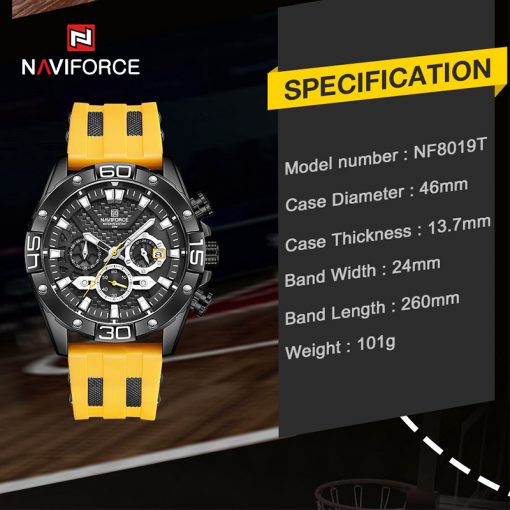 NAVIFORCE Silicone Strap Military Sport Chronograph Watche Quartz Watches Sports Watches