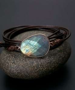 Handmade Rope Bracelet Natural Labradorite Stones  Boho