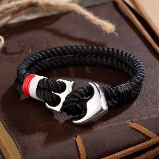 CUTEECO Men Anchor Bracelet High Quality Charm Umbrella Rope Chain Navy Sailboat Men’s And Women’s Survive Sports Metal Hook Bracelets For Men Bracelets For Women