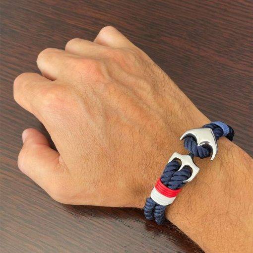 CUTEECO Men Anchor Bracelet High Quality Charm Umbrella Rope Chain Navy Sailboat Men’s And Women’s Survive Sports Metal Hook Bracelets For Men Bracelets For Women